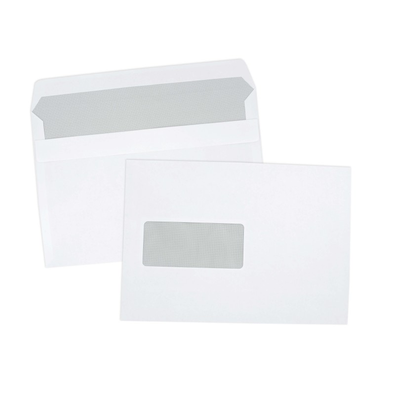 100g/m C5= 229x 162mm avec patte auto-adhésive 100 Enveloppes transparentes 