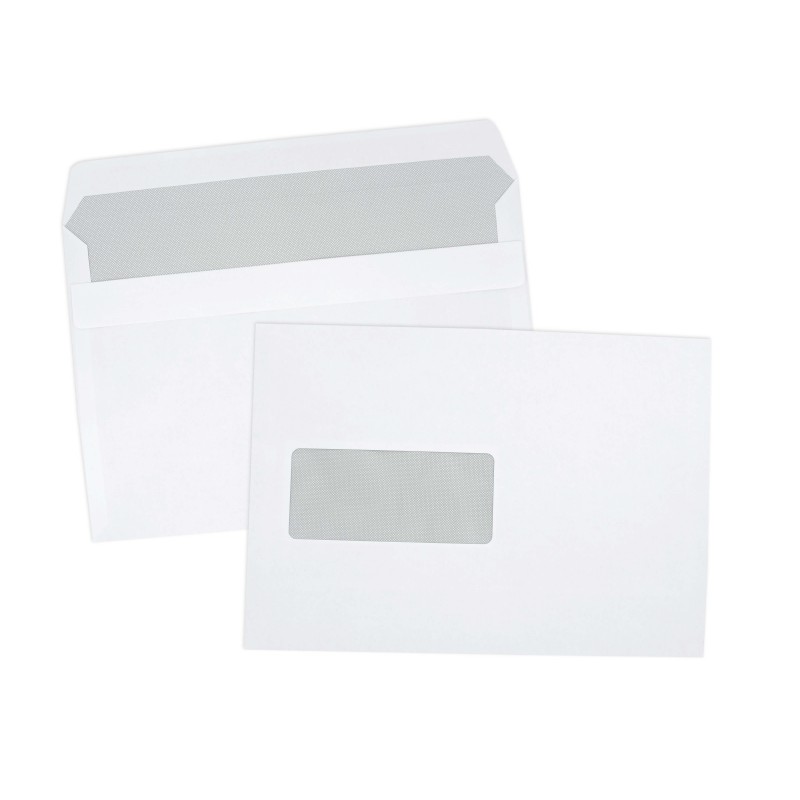 Enveloppe courrier C5 A5 blanche 162 x 229 mm bande adhésive