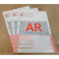 Imprimé A4 International recommandé bureautique, avec AR sans code à barres .