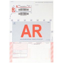 Recommandé International A4 avec AR / avec Code Barres