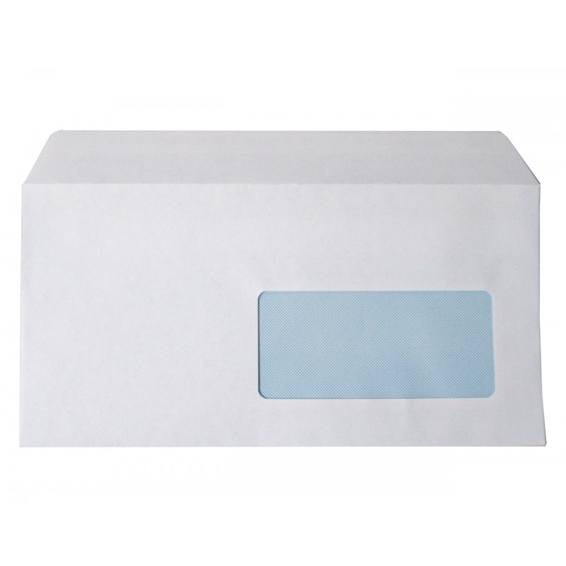 Enveloppe 110x220 blanc + fenêtre 45x100 auto-adhésive boîte couleur de 500